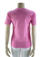 T-shirt μονόχρωμο με στάμπα-ροζ