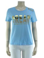 T-shirt μονόχρωμο με στάμπα-σιέλ