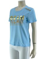 T-shirt μονόχρωμο με στάμπα-σιέλ