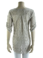 Μπλούζα δαντέλα V ασύμμετρη-μπεζ