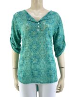 Μπλούζα δαντέλα V ασύμμετρη-μέντα