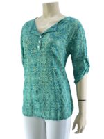 Μπλούζα δαντέλα V ασύμμετρη-μέντα