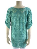 Μπλούζα δαντέλα V ασύμμετρη-μέντα