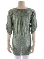 Μπλούζα δαντέλα V ασύμμετρη-χακί