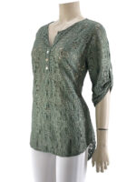 Μπλούζα δαντέλα V ασύμμετρη-χακί