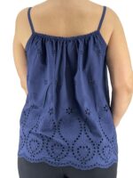 Μπλούζα μπροντερί μονόχρωμη με ραντάκι-ίντιγκο