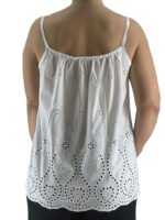 Μπλούζα μπροντερί μονόχρωμη με ραντάκι-λευκό