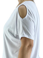 Μπλούζα μονόχρωμη με έξω ώμους-λευκό