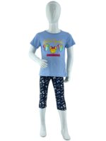 Σετ κορίτσι μπλούζα με στάμπα και εμπριμέ κολάν