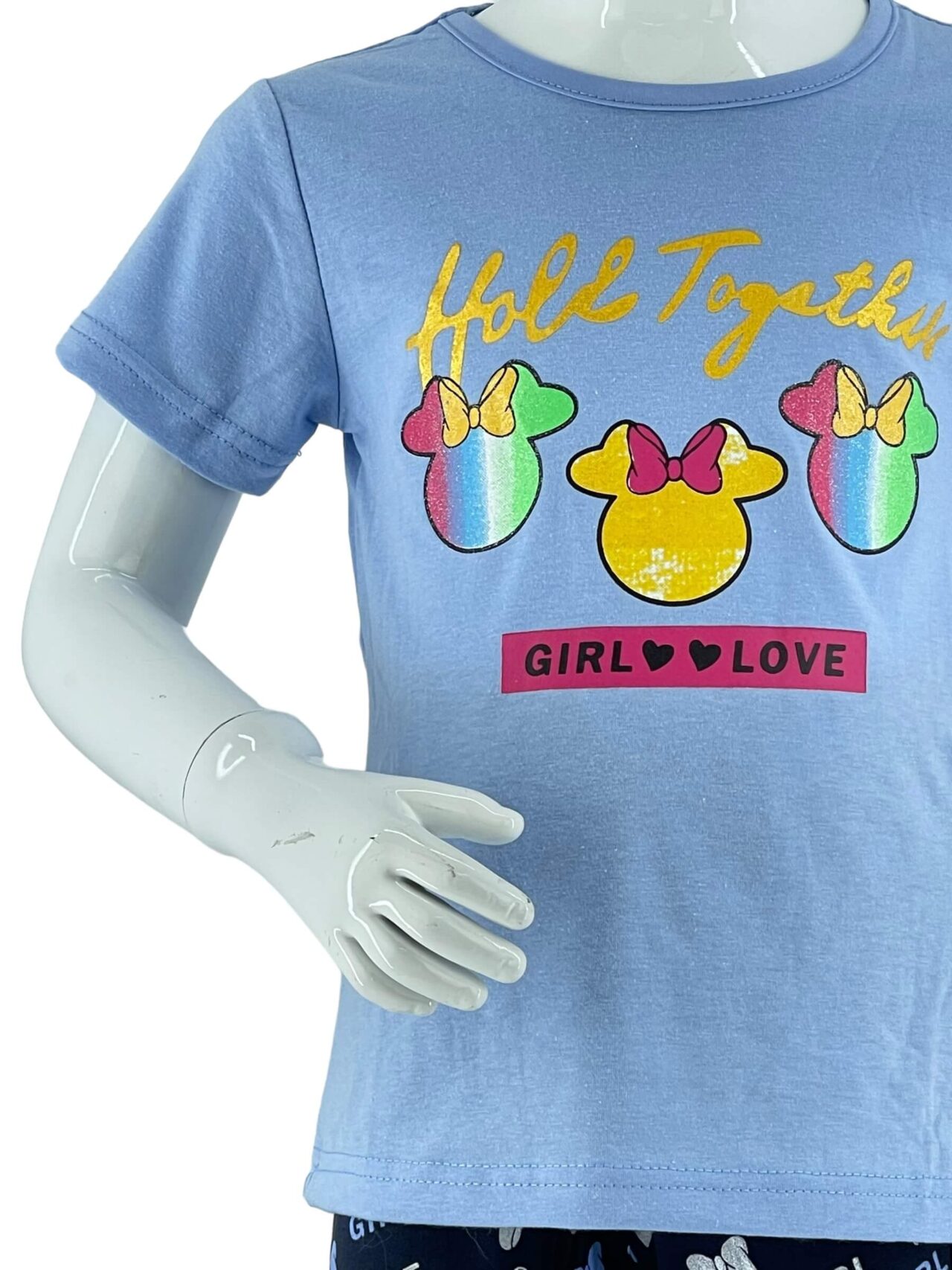 Σετ κορίτσι μπλούζα με στάμπα και εμπριμέ κολάν