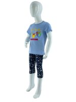 Σετ κορίτσι μπλούζα με στάμπα και εμπριμέ κολάν