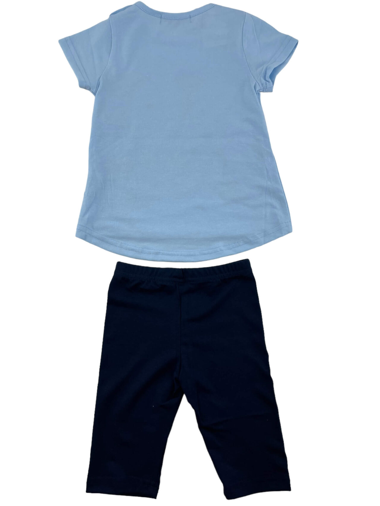 Σετ μπεμπέ κορίτσι μπλούζα με τύπωμα και κολάν κάπρι