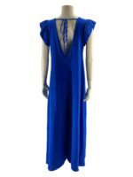 Φόρμα ολόσωμη V μονόχρωμη με δέσιμο στην πλάτη-ρουά