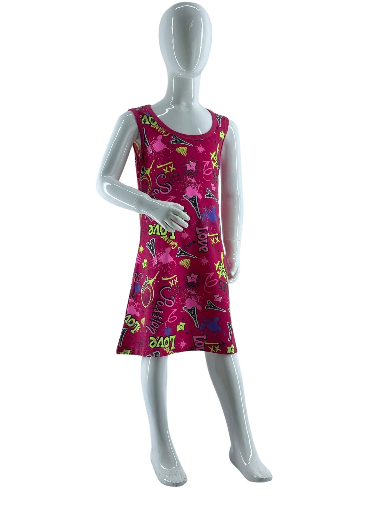 Φόρεμα εμπριμέ αμάνικο μακό