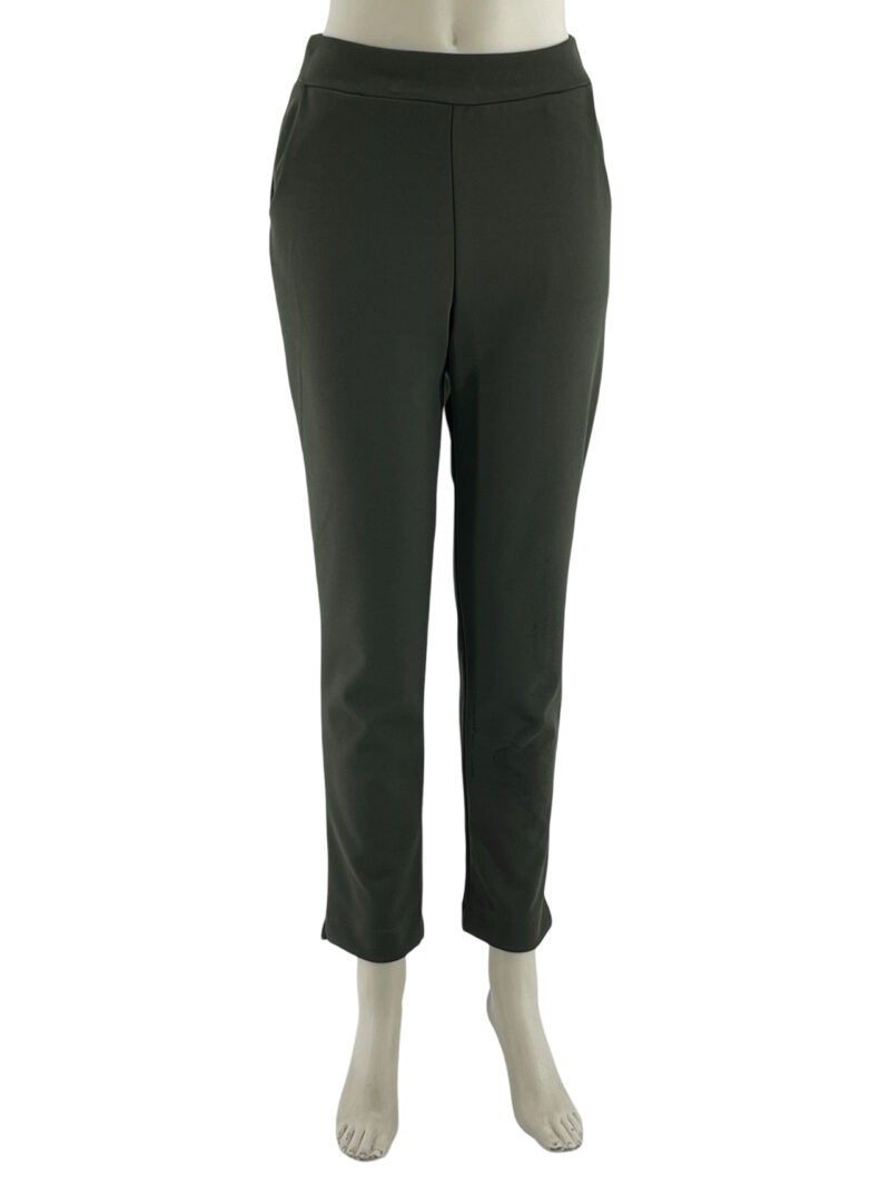 Παντελόνι κρεπ μονόχρωμο με τσέπες κωδ. 10010 χακί