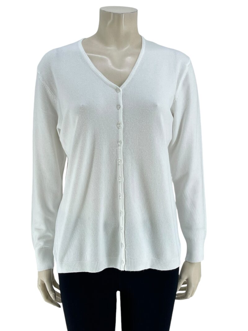 Ζακέτα πλεκτή μονόχρωμη-λευκό