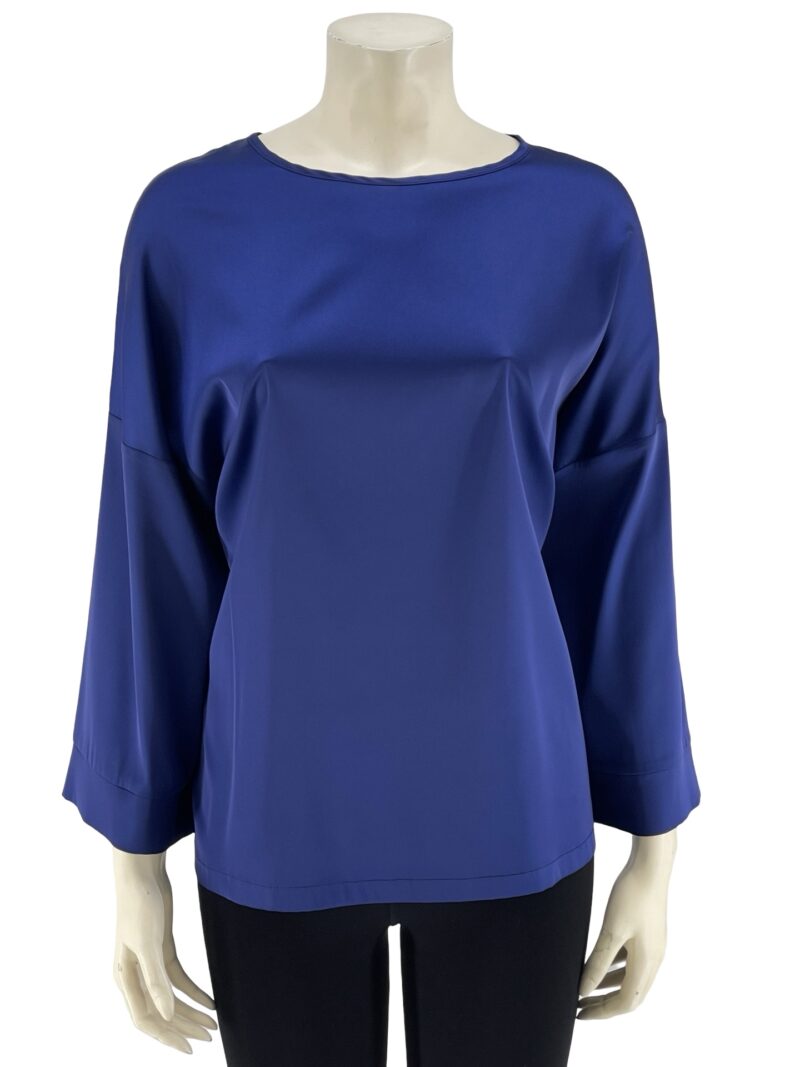 Μπλούζα σατέν μονόχρωμη με ανοίγματα στα πλαϊνά κωδ. MB4006 ρουά