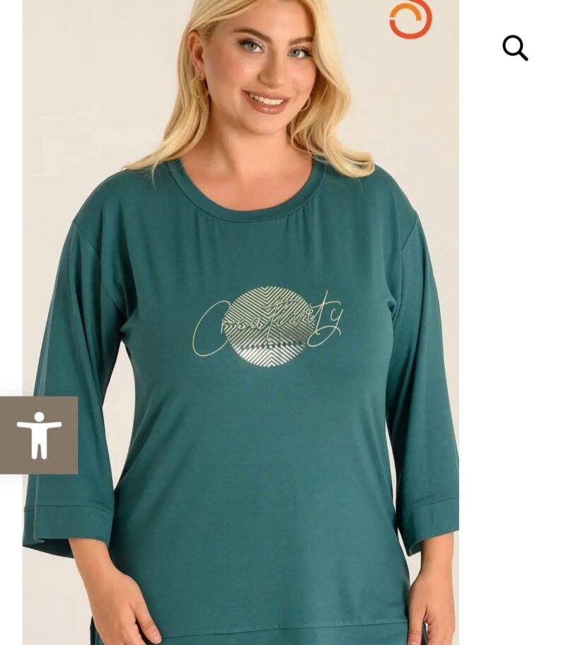 Μπλούζα βισκόζ λαιμόκοψη με στάμπα κωδ. S3134