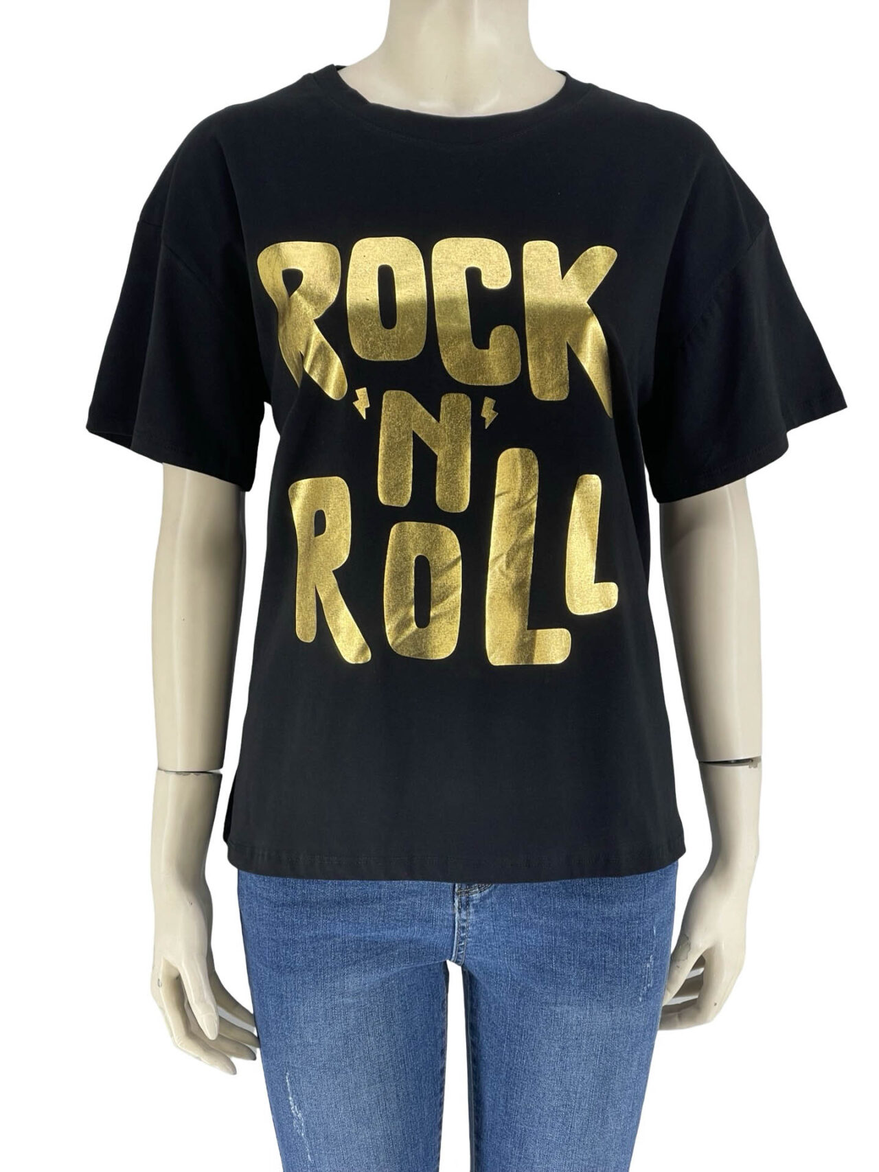 T-shirt μονόχρωμο με στάμπα-2