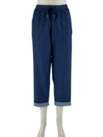 Παντελόνι τζιν με λάστιχο στην μέση-σκούρο μπλε