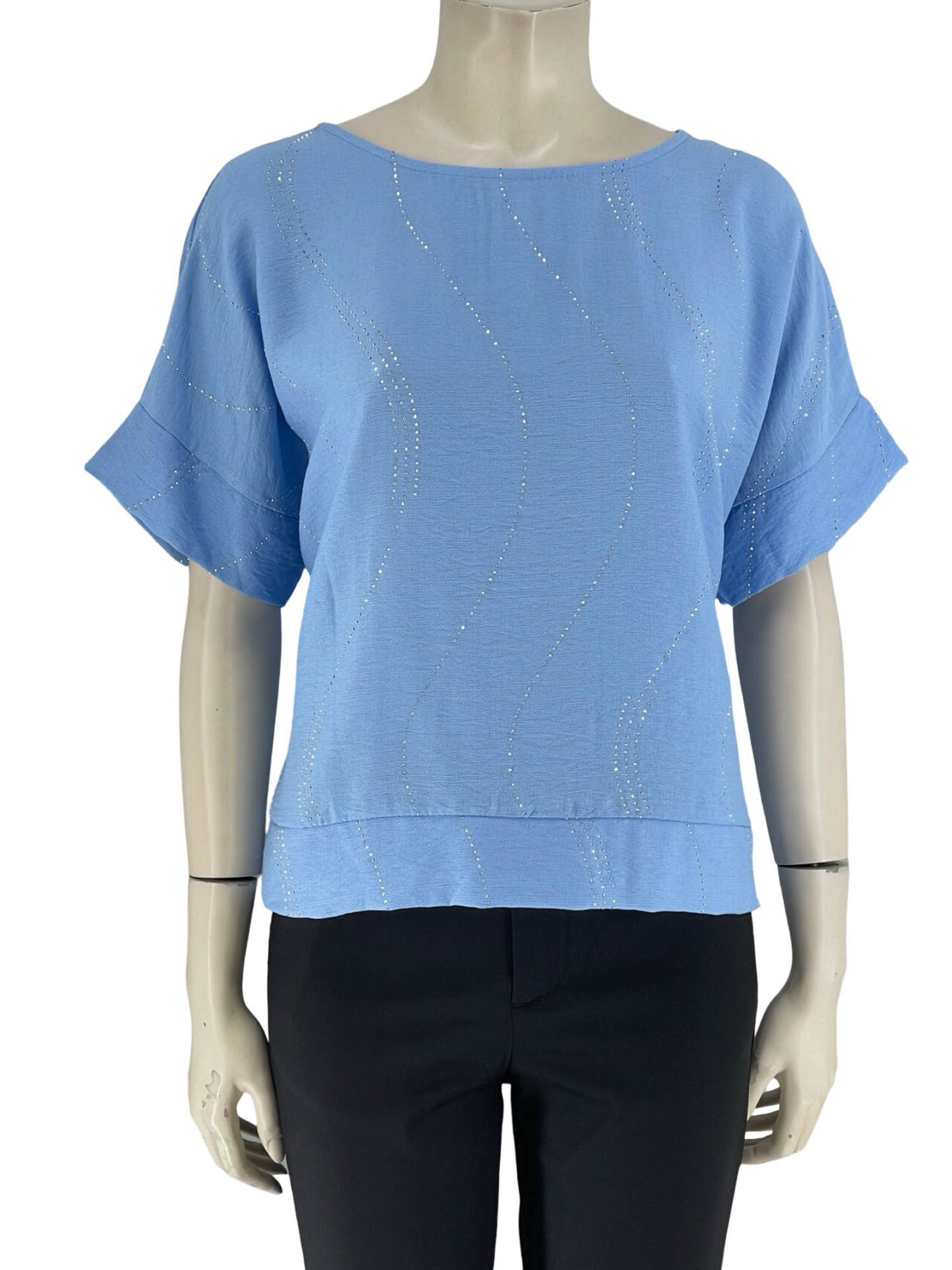 Μπλούζα μονόχρωμη με μανίκι-σιελ