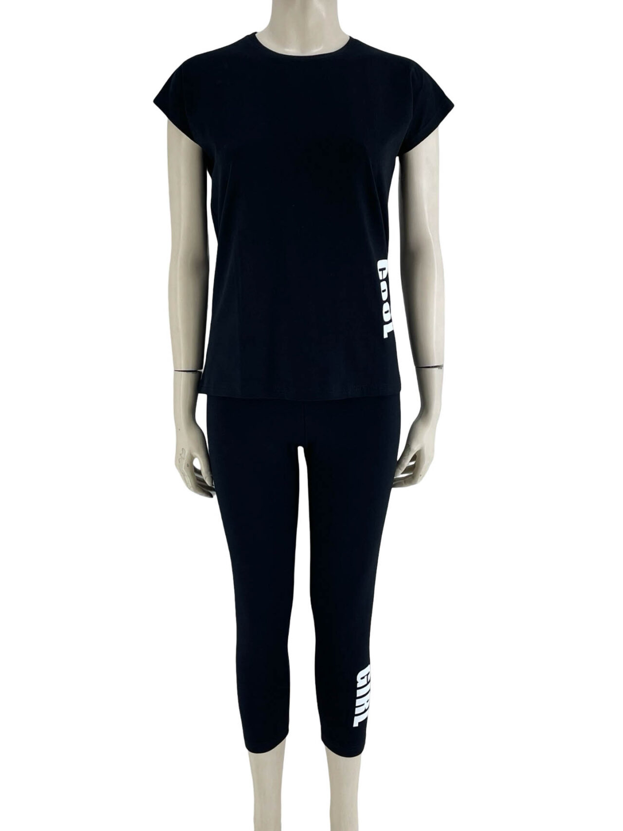 Σετ μπλούζα ζαπονέ παντελόνι κάπρι βαμβακερό