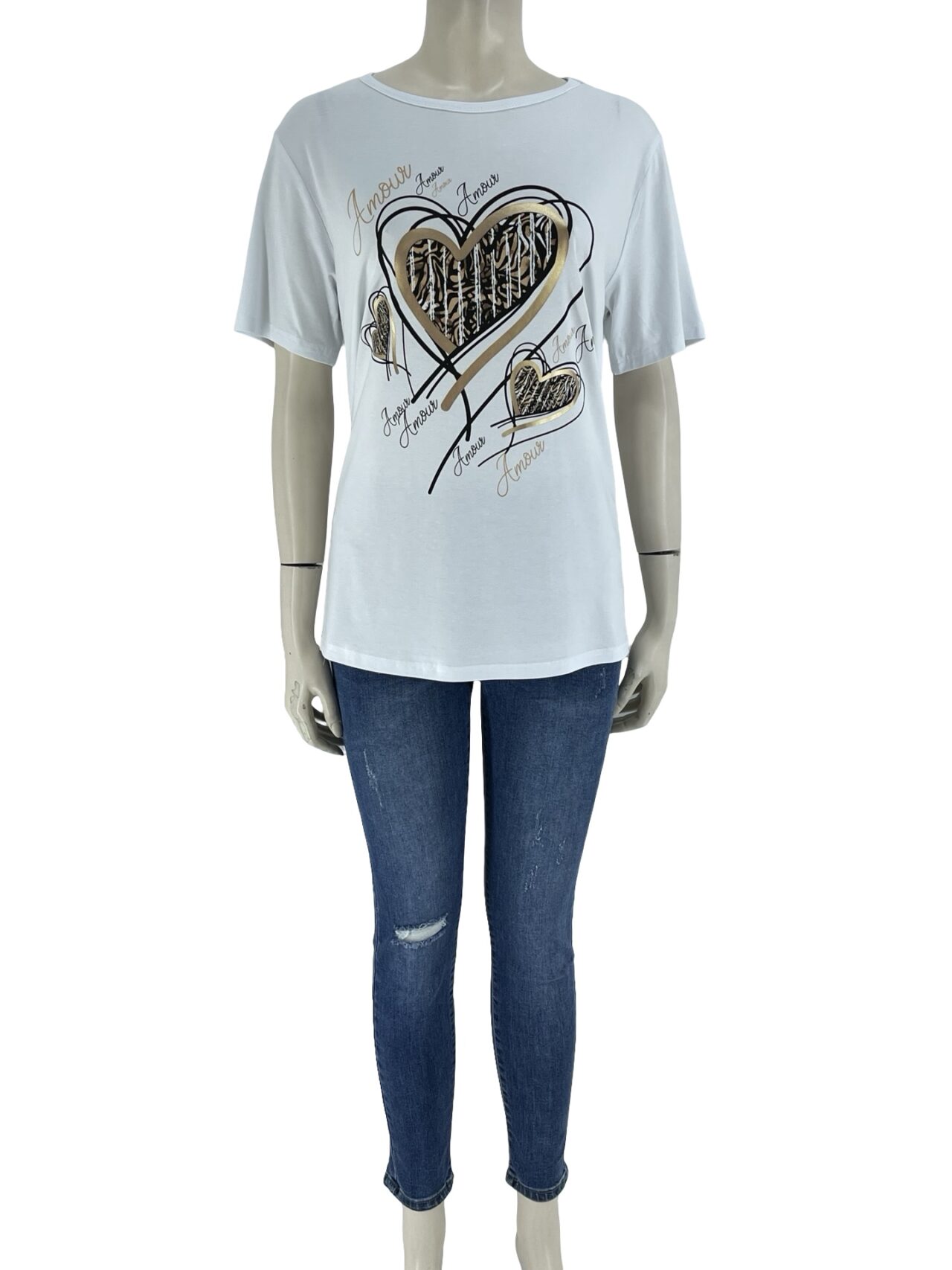 Μπλούζα μονόχρωμη με τύπωμα