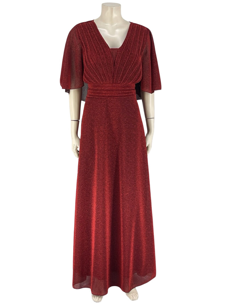 Φόρεμα αμπιγιέ μονόχρωμο λούρεξ κωδ. 51000 (κόκκινο)