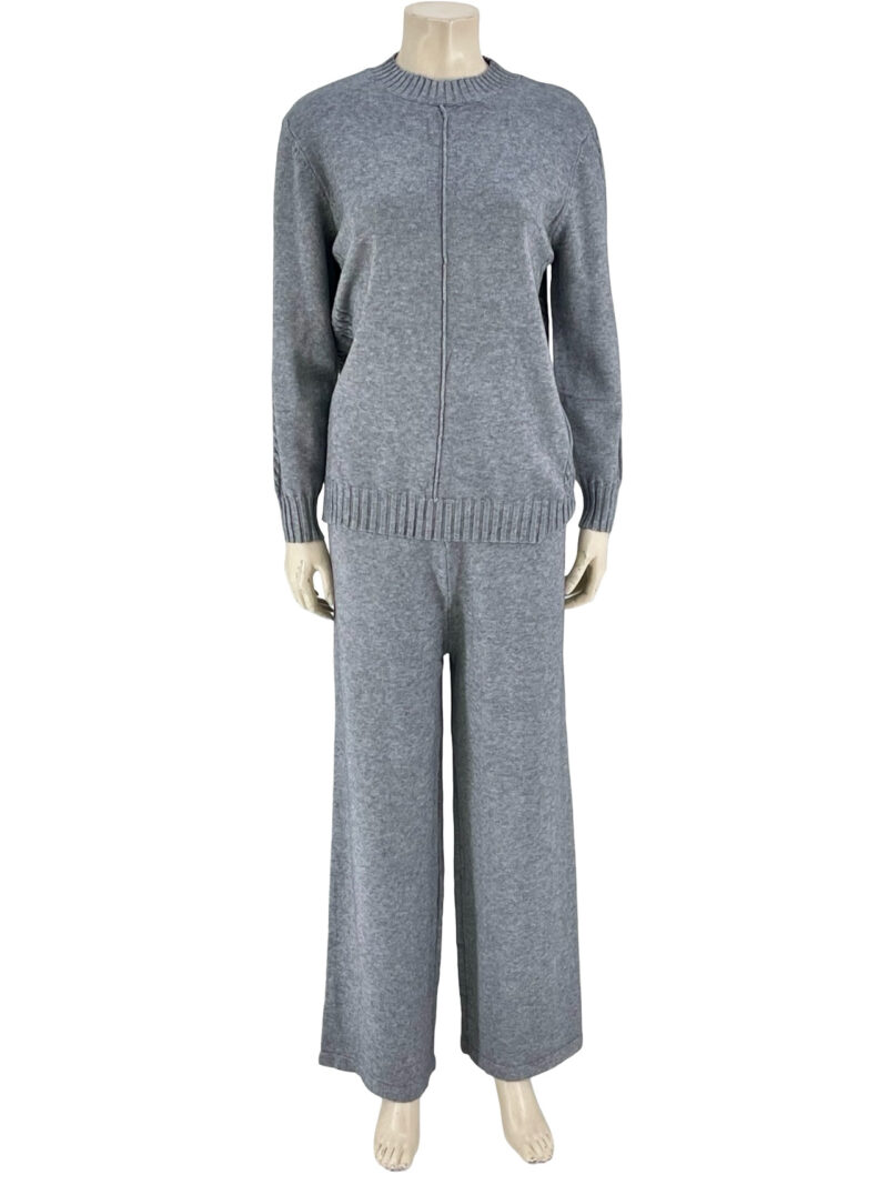 Σετ πλεκτό μπλούζα-παντελόνα κωδ. HL1078 (γκρι)