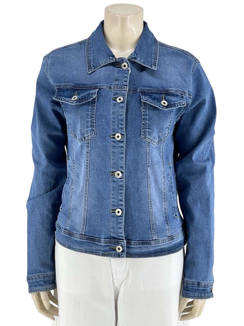 Μπουφάν γυναικείο τζιν ξεβαμμένο ελαστικό κωδ. AM21773