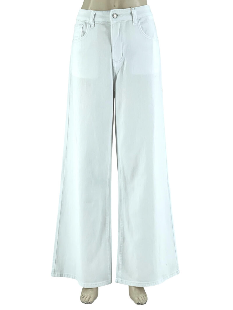 Παντελόνα γυναικεία τζιν λευκή πεντάτσεπη κωδ. BQ1008