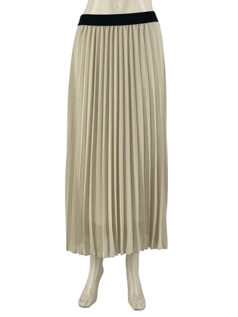 Φούστα πλισέ μονόχρωμη με λάστιχο κωδ. F7020