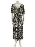 Φόρεμα animal print κρουαζέ με ζώνη κωδ.801818