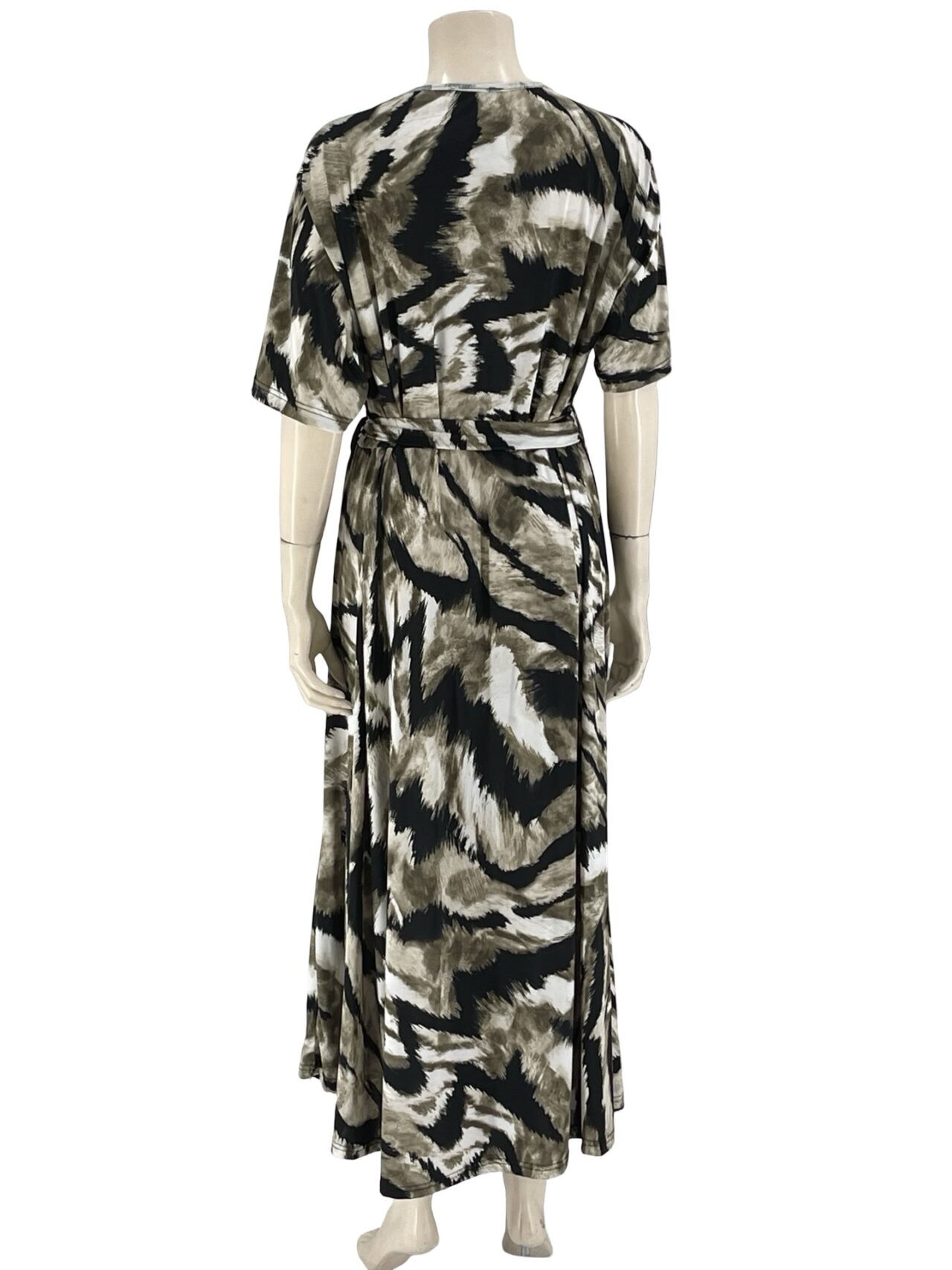 Φόρεμα animal print κρουαζέ με ζώνη κωδ.801818