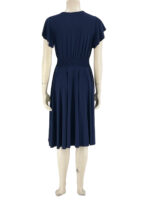 Φόρεμα μονόχρωμο midi άλφα γραμμή κωδ. 9932(Μπλε)