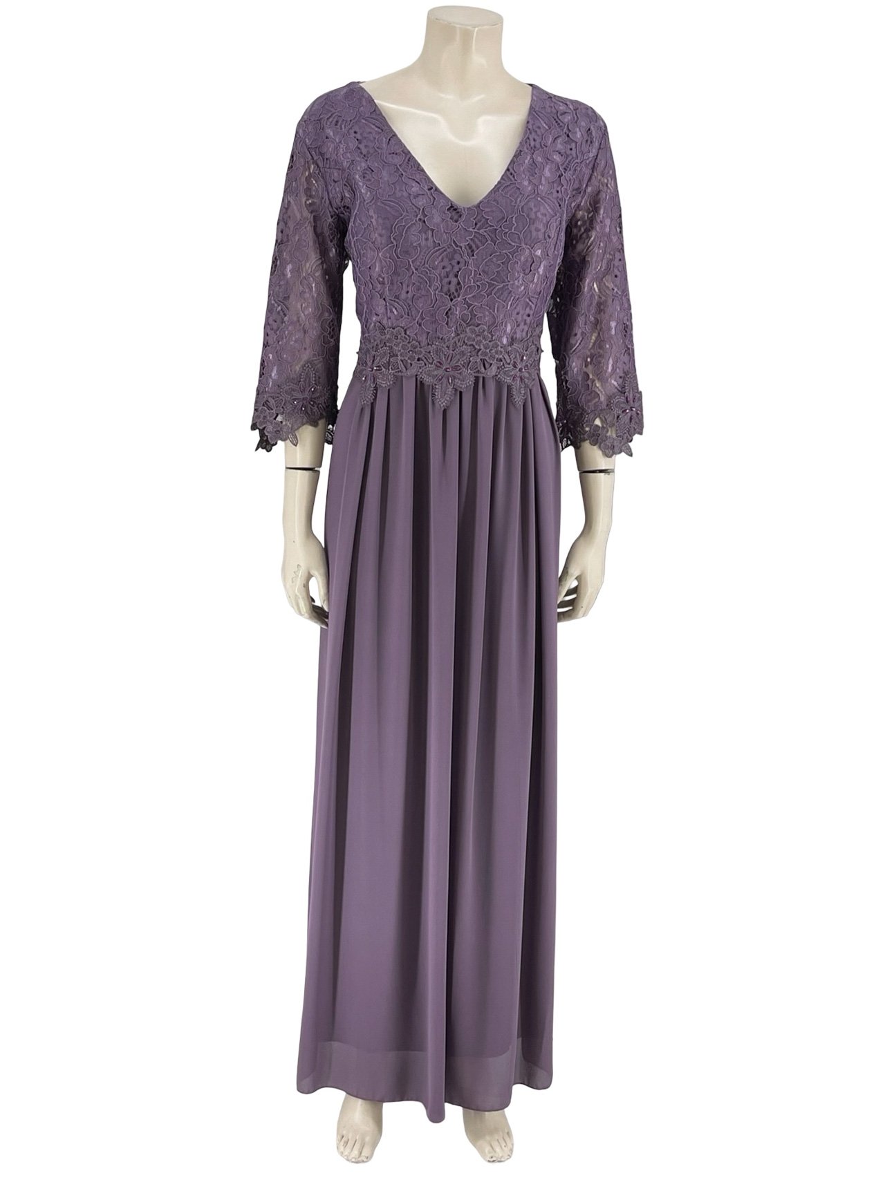 Φόρεμα αμπιγιέ maxi με δαντέλα κωδ. 63500(Μωβ)