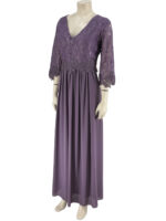 Φόρεμα αμπιγιέ maxi με δαντέλα κωδ. 63500(Μωβ)