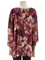 Μπλούζα γυναικεία ζορζέτα εμπριμέ oversize κωδ. 30169(Μπορντό)