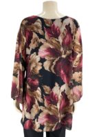Μπλούζα γυναικεία ζορζέτα εμπριμέ oversize κωδ. 30169(Μαύρο)
