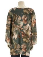 Μπλούζα γυναικεία ζορζέτα εμπριμέ oversize κωδ. 30169(Χακί)