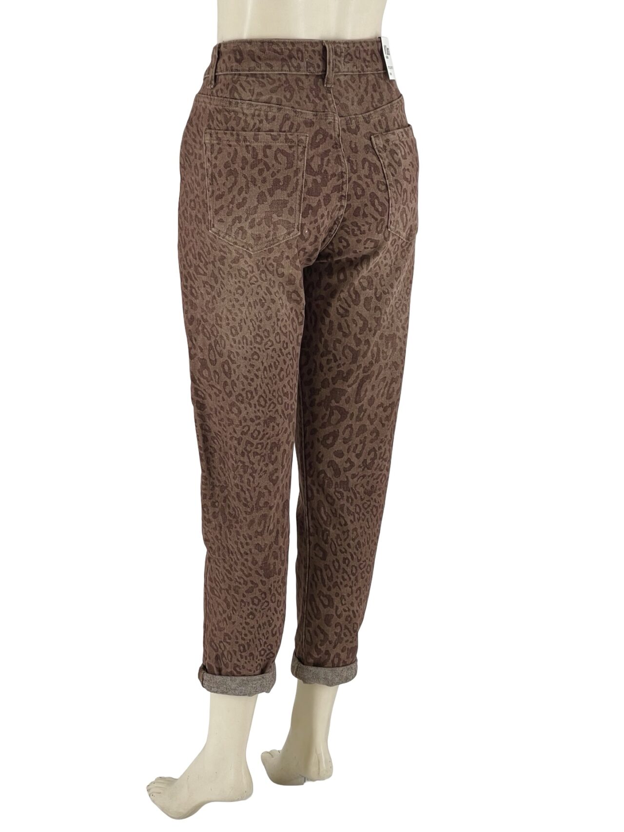 Παντελόνι τζιν γυναικείο animal print mom fit κωδ. BF5337
