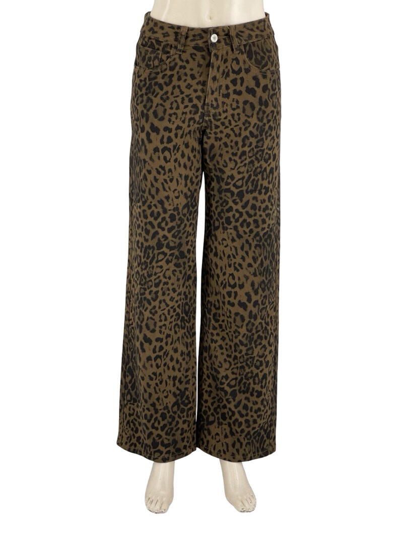 Παντελόνα γυναικεία animal print τζιν ελαστική κωδ. F2256